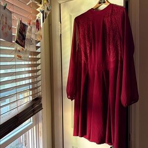 Elegant Burgundy Lace Dress